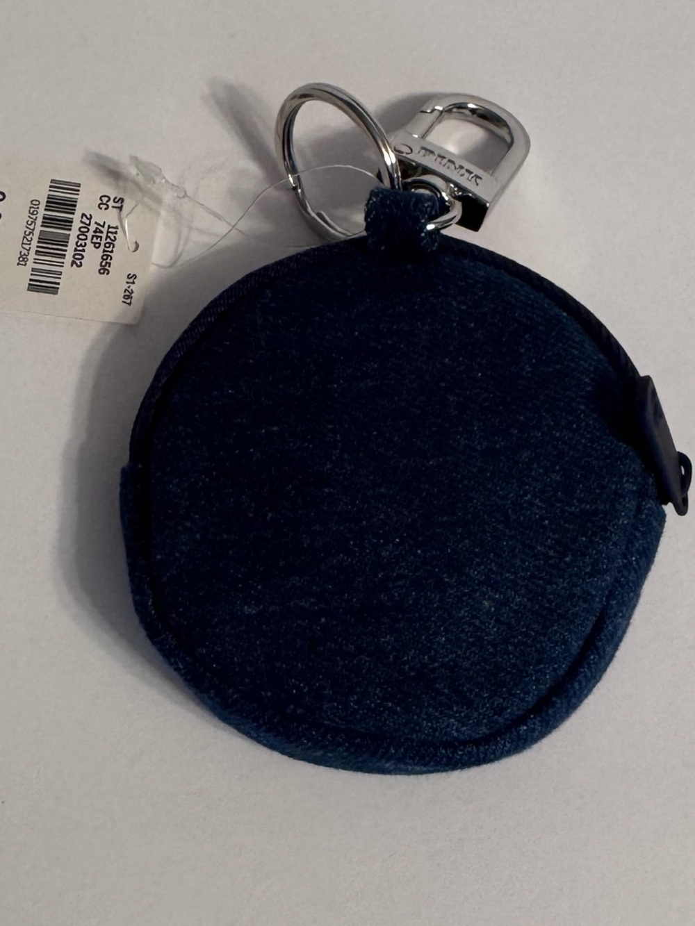 PINK Victoria's Secret Navy Embroidered Daisy Coin Pouch Keychain NWT - Picture 3 of 4